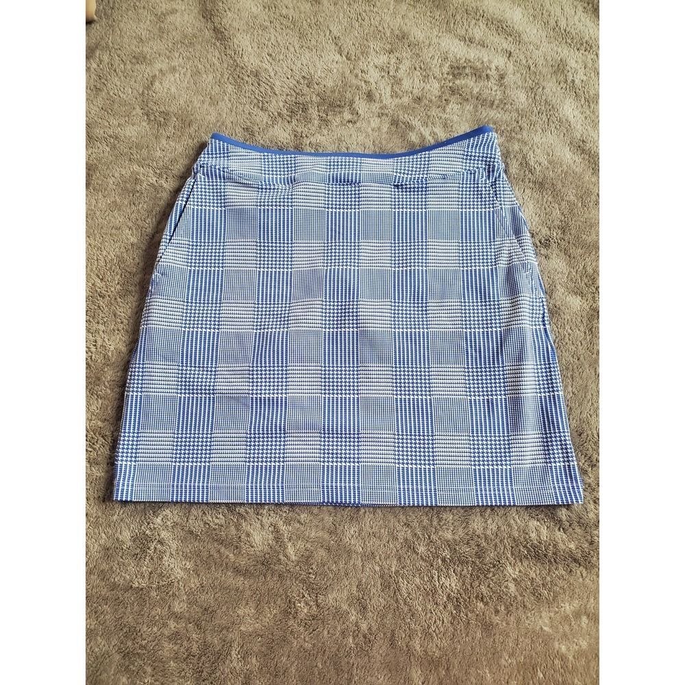Polo Ralph Lauren Golf Skort Blue White Glen Plaid Houndstooth Pony Sz S
